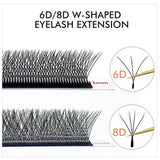 Color: Brushed Slate, Curl: LU, Thickness: 0.07mm, Length: 16mm - NATUHANA 3D 4D WW Shaped Eyelash extensions 0.07mm C D L LU Curl Premade Fans Faux Mink Volume Lashes Korean Make Up Tool