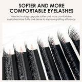 Color: Brushed Slate, Curl: LU, Thickness: 0.07mm, Length: 16mm - NATUHANA 3D 4D WW Shaped Eyelash extensions 0.07mm C D L LU Curl Premade Fans Faux Mink Volume Lashes Korean Make Up Tool