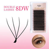 Color: Rose Red, Curl: C, Thickness: 0.07mm, Length: 10mm, Ships From: CHINA - Goddess 3D/4D/5D/6D/7D/8D W Shape lashes 4D Premade Fan Lash Extensions 0.07 C/D Curl Natural Soft High Quality Idividual Lashes