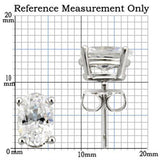 0W174 - Rhodium 925 Sterling Silver Earrings with AAA Grade CZ  in Clear