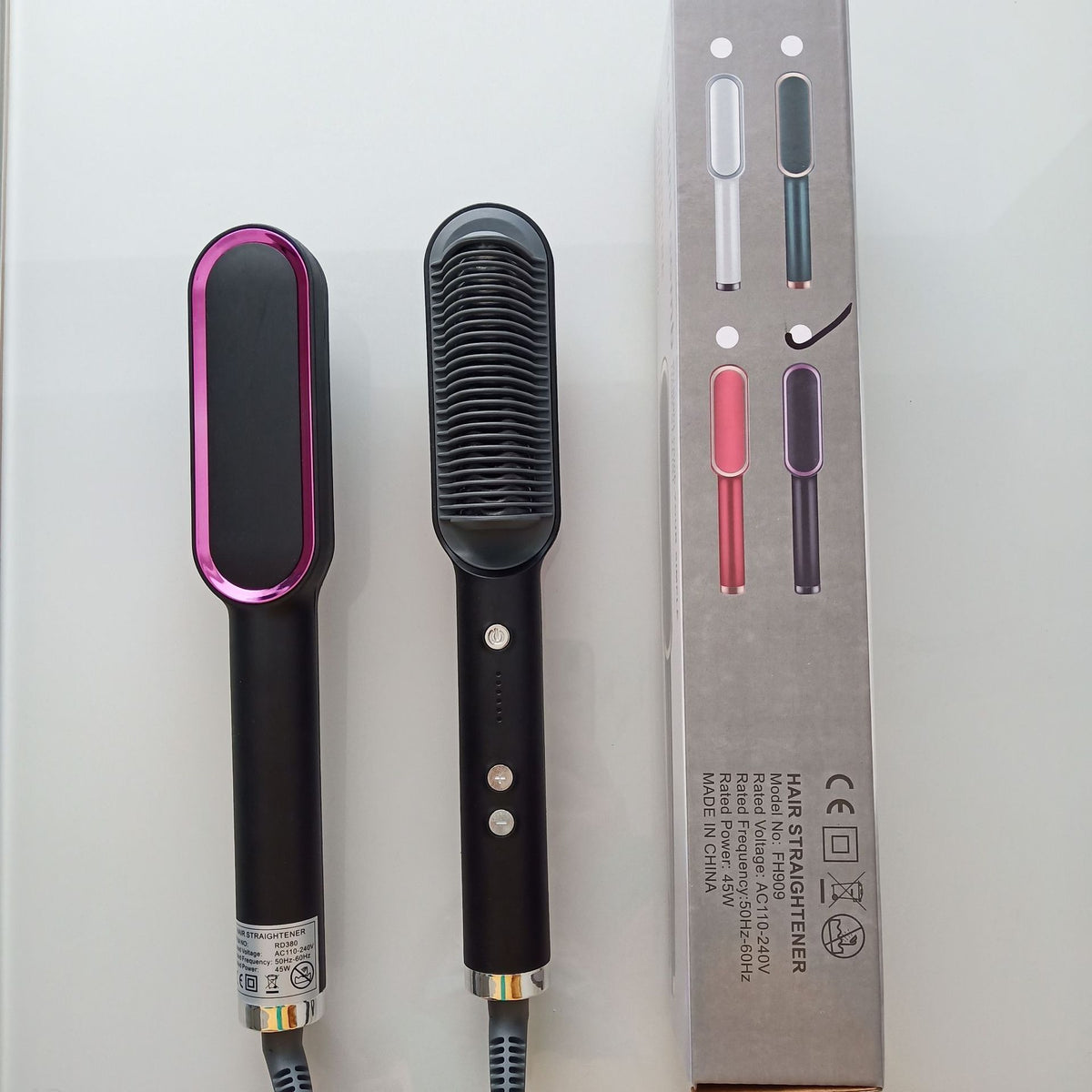 Color: Black, style: European regulations - Internal Buckle Straightening Comb And Curling Iron Dual