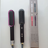 Color: Black, style: European regulations - Internal Buckle Straightening Comb And Curling Iron Dual