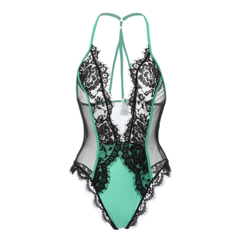 Color: green, Size: L - Lace sexy underwear