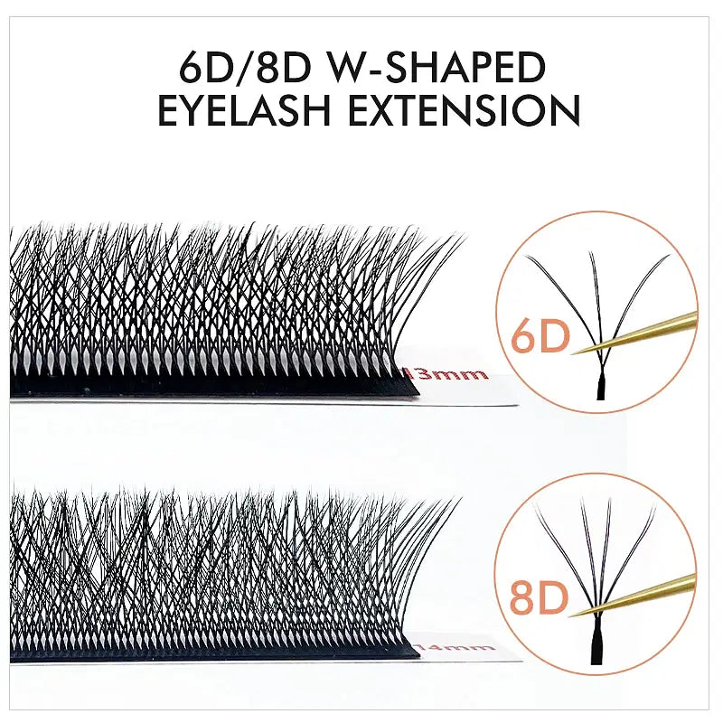Color: Brushed Slate, Curl: LU, Thickness: 0.07mm, Length: 16mm - NATUHANA 3D 4D WW  Shaped Eyelash extensions 0.07mm C D L LU Curl Premade Fans Faux Mink Volume Lashes Korean Make Up Tool
