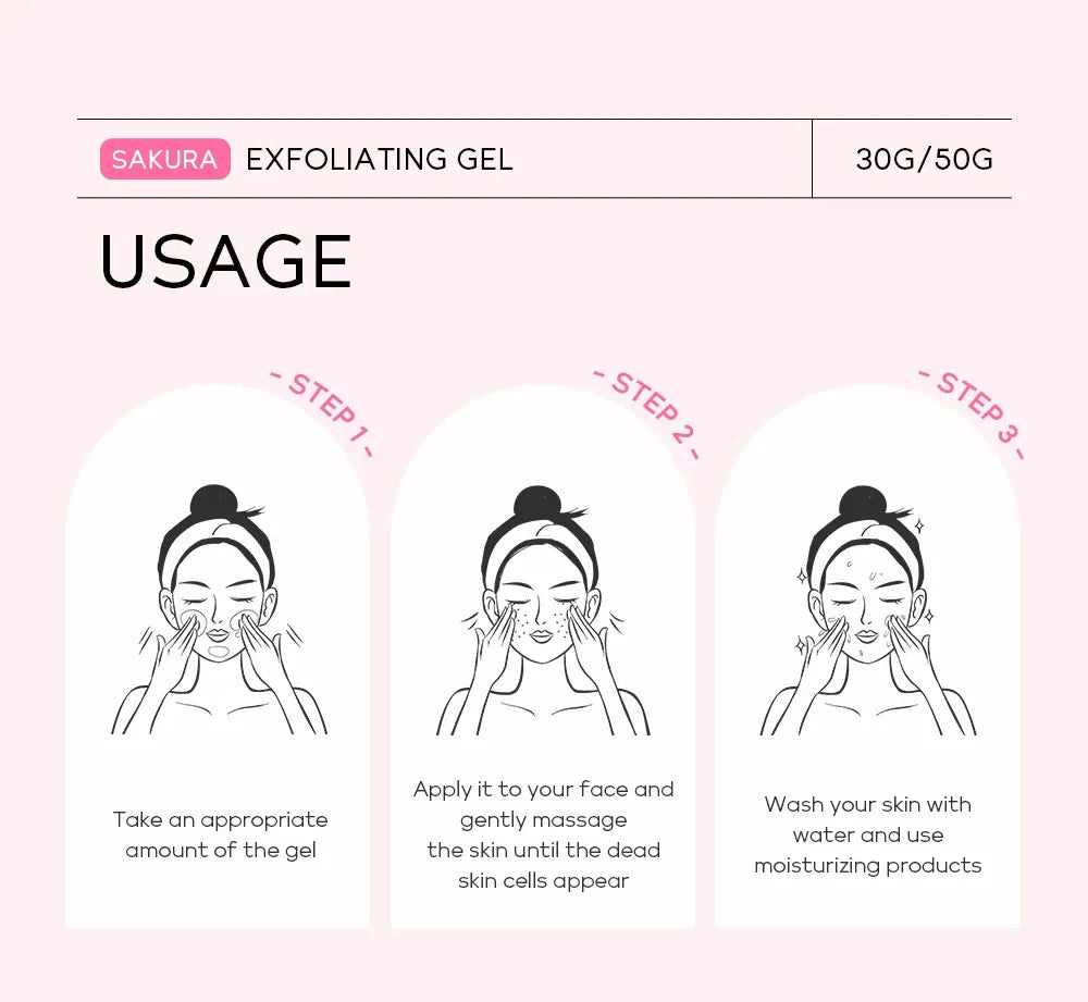 Sakura Exfoliating Peeling Gel Facial Scrub Moisturizing  Nourishing Repair Scrubs Face Cream Beauty Skin Care