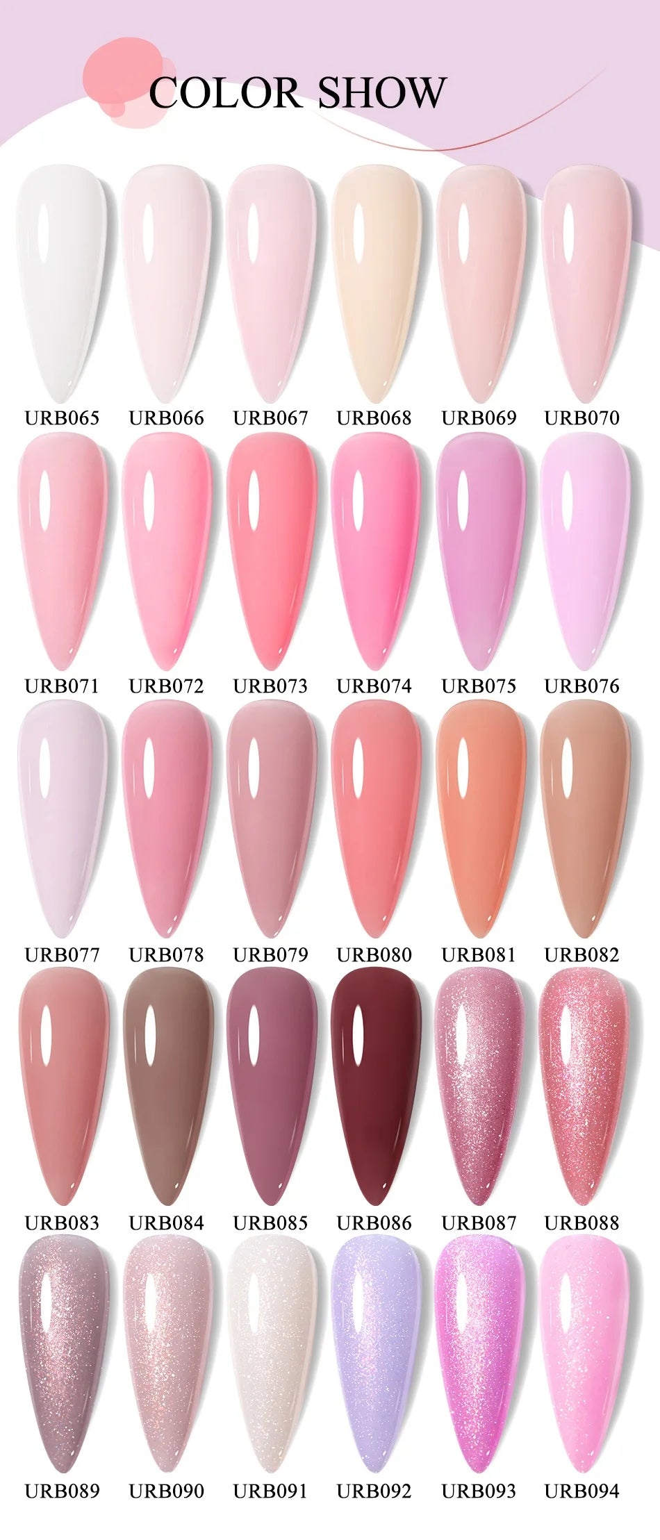 UR SUGAR 7ml Nude Crystal Rubber Base Gel Natural Color Semi Permanent Soak off UV LED Gel Nail Art Varnish
