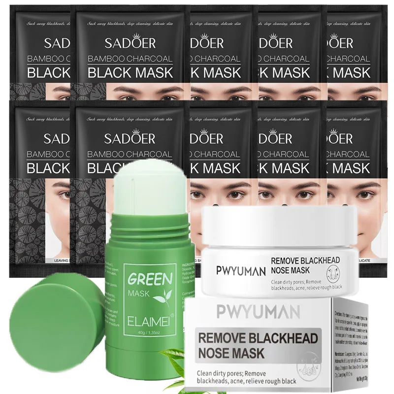 Face Clean Mask Green Tea Cleansing Stick Mask Men'S Blackheads Remove Pimples Shrink And Tear Nasal Strips facial Acne MasK