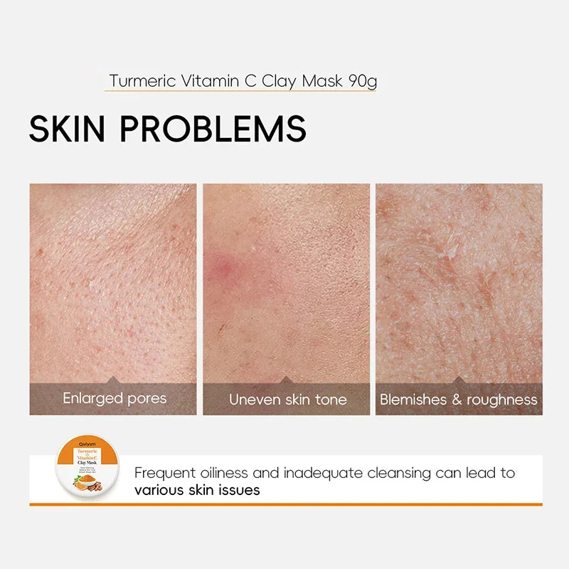 Curcuma Visage Vitamin C Turmeric Mud Mask Cleansing Pore Eliminate Pimples Exfoliating Shrink Pores Beauty Health Face Care