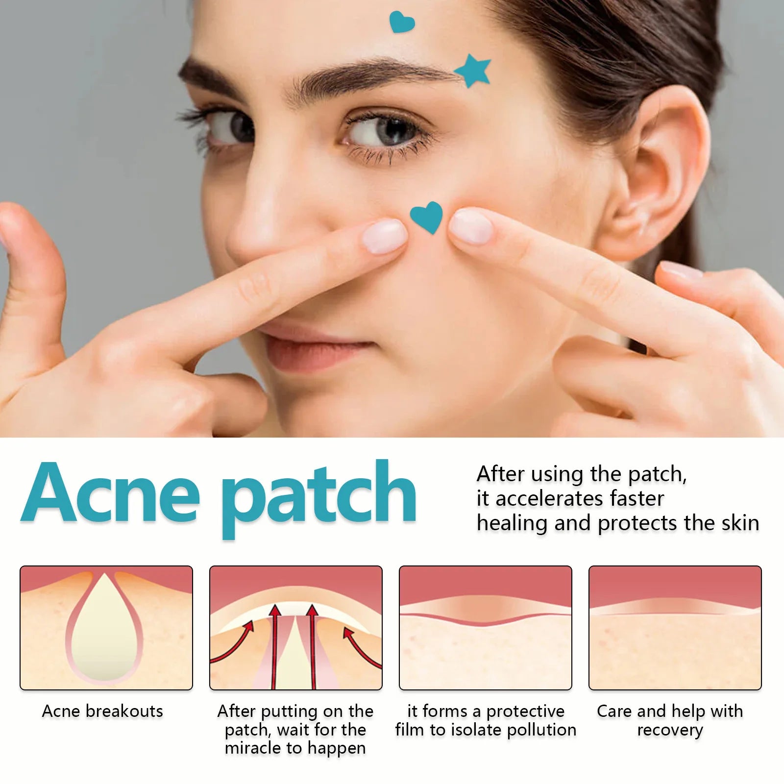 Hydrocolloid Acne Patch Repair Acne Cleansing Invisible Breathable Waterproof Acne Cleansing Concealer Fade Clean