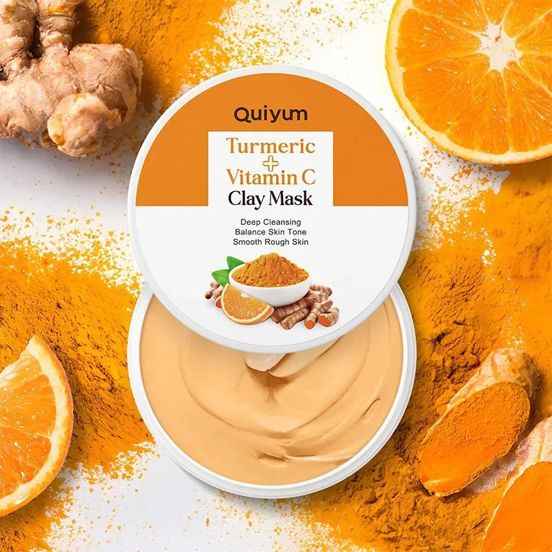 Curcuma Visage Vitamin C Turmeric Mud Mask Cleansing Pore Eliminate Pimples Exfoliating Shrink Pores Beauty Health Face Care