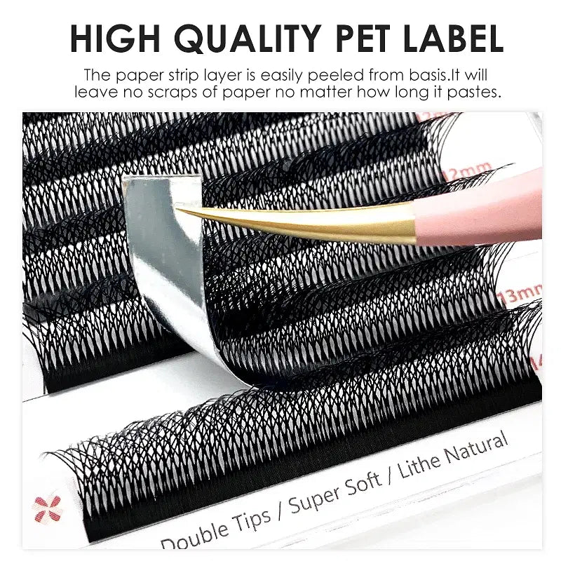 Color: Brushed Slate, Curl: LU, Thickness: 0.07mm, Length: 16mm - NATUHANA 3D 4D WW  Shaped Eyelash extensions 0.07mm C D L LU Curl Premade Fans Faux Mink Volume Lashes Korean Make Up Tool