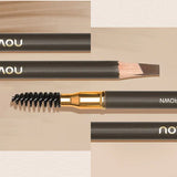 Color: light yellow - Waterproof Eyebrow Pen with Brush 7 Colors Natural Lasting Non-caking Eyebrow Pencil Outlining Wild Brow Korean Makeup Cosmetics