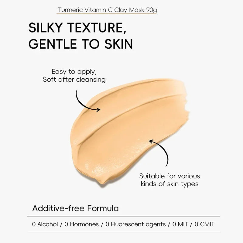 Curcuma Visage Vitamin C Turmeric Mud Mask Cleansing Pore Eliminate Pimples Exfoliating Shrink Pores Beauty Health Face Care