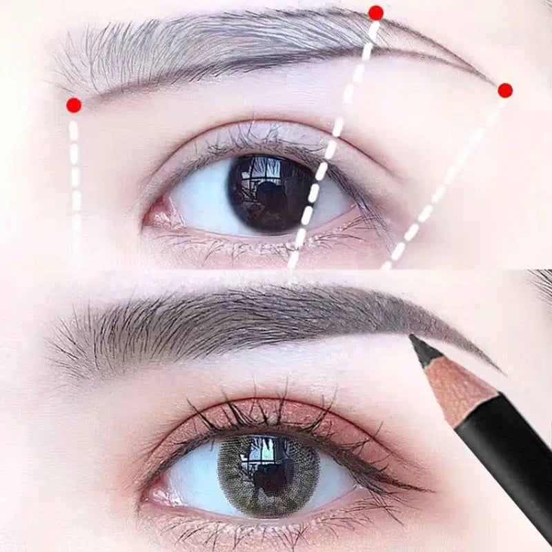 Color: light yellow - Waterproof Eyebrow Pen with Brush 7 Colors Natural Lasting Non-caking Eyebrow Pencil Outlining Wild Brow Korean Makeup Cosmetics
