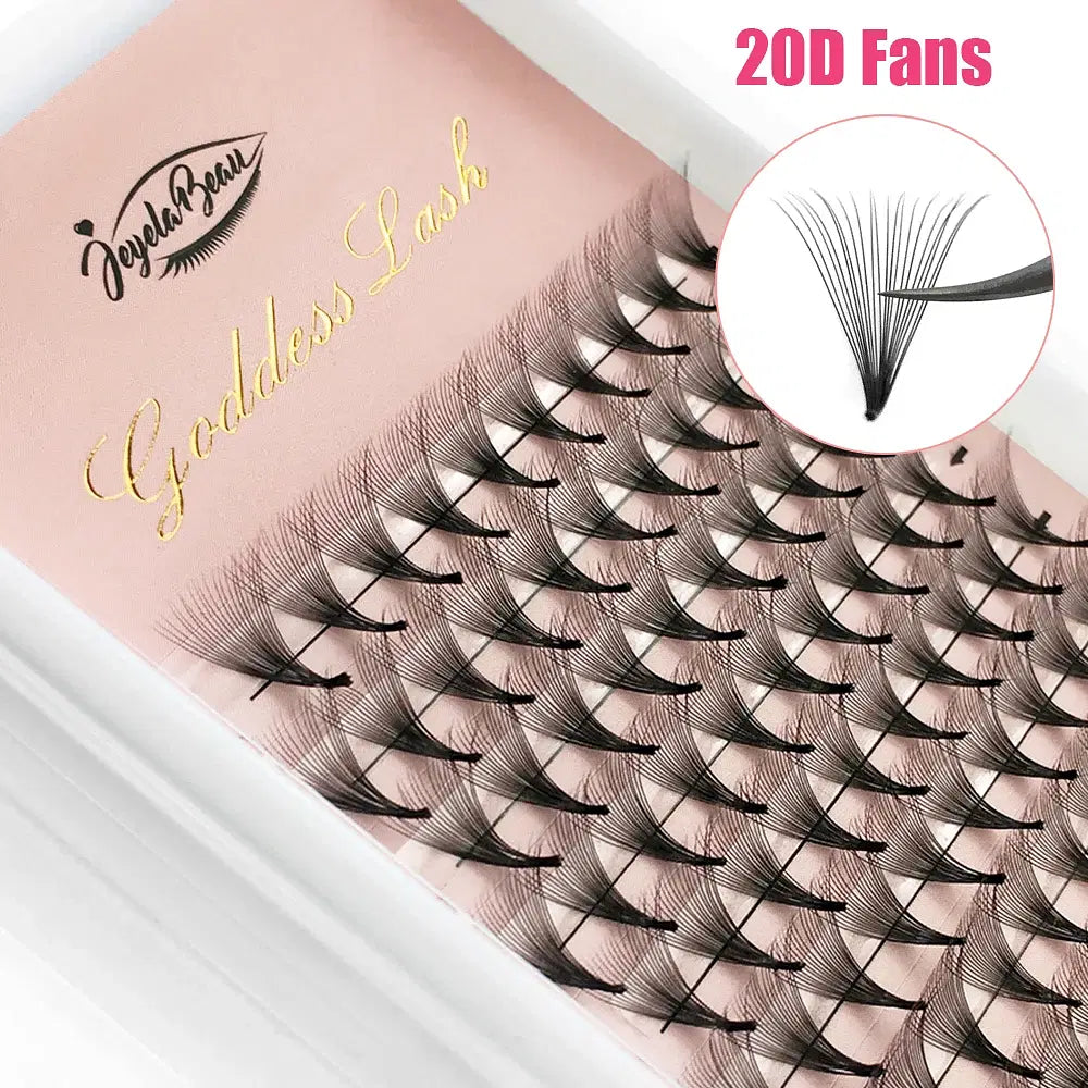 Color: Rose Red, Curl: C, Thickness: 0.07mm, Length: 13mm, Ships From: CHINA - Goddess 12D/14D/16D/20D Premade Fan Eyelash Extensions Natural Soft Russian Volume Lashes Faux Mink Individual Lash Extensions